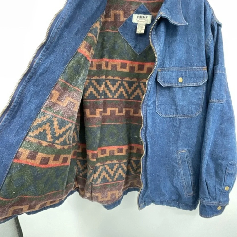 Vintage Duke Haband Fleece lined Denim Jacket Size Medium - Picture 5 of 6